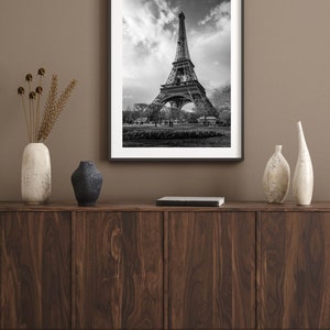 Eiffel Tower. PARIS. Black and white travel photography. Printable wall art, instant digital download. zdjęcie 7