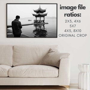 HANGZHOU Jixian Pavilion. West Lake. Black and White Travel Photography ...