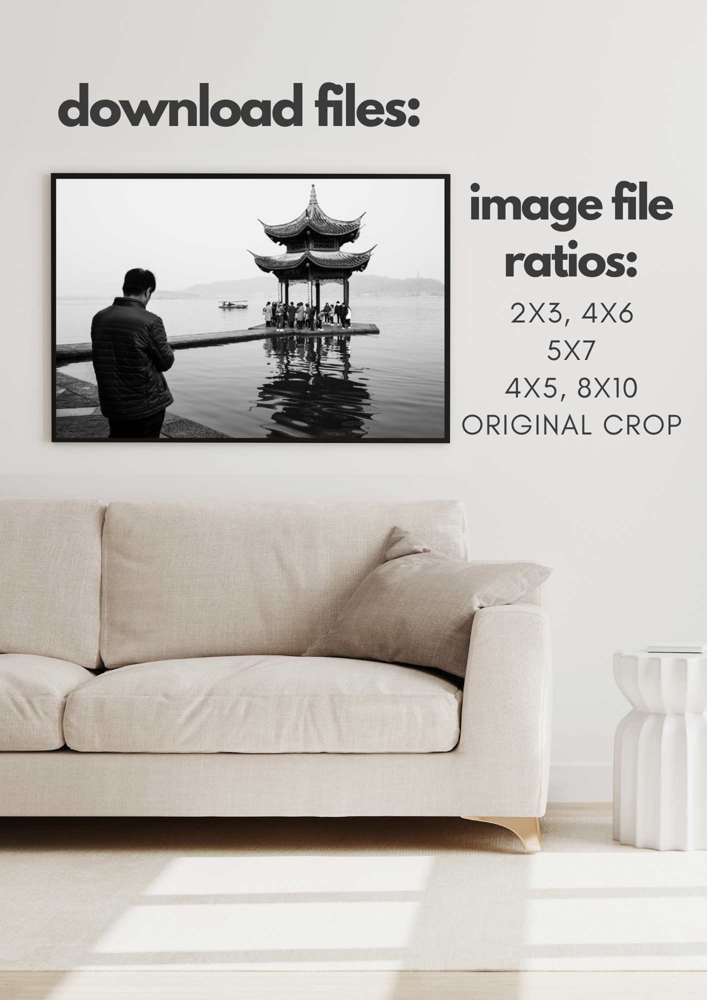 HANGZHOU Jixian Pavilion. West Lake. Black and White Travel Photography ...