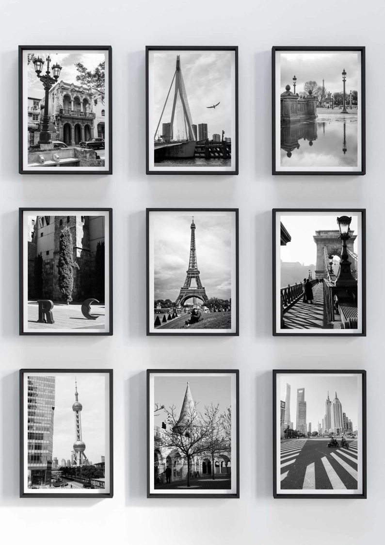 Eiffel Tower. PARIS. Black and white travel photography. Printable wall art, instant digital download. zdjęcie 9