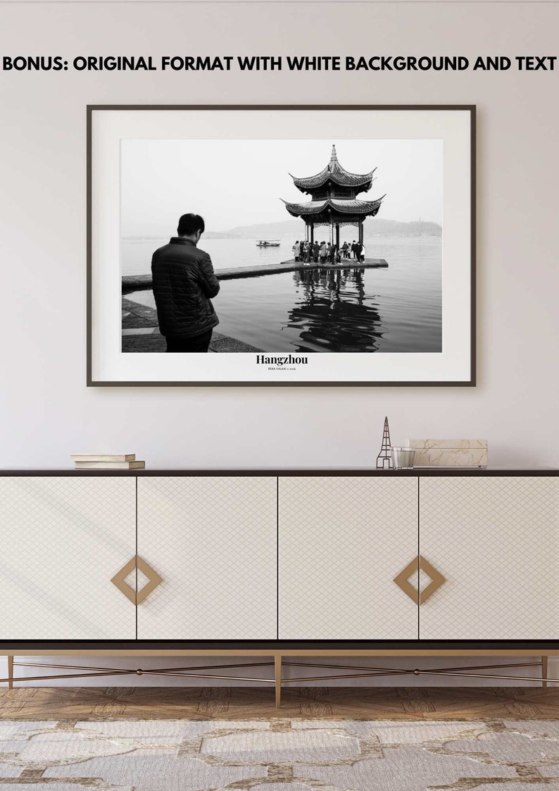 HANGZHOU Jixian Pavilion. West Lake. Black and White Travel Photography ...