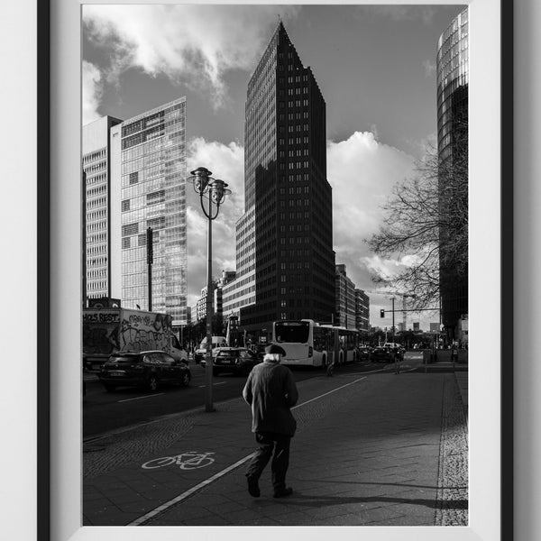 BERLIN Potsdamer Platz. Schwarz-weiß Fotografie. Druckbare Kunst, sofortiger digitaler Download.