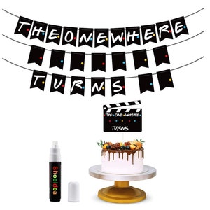 Freunde Motto Geburtstagsbanner, The One Where Turns Banner Friend Themed & Cake Topper, Friends Theme Birthday Party Dekoration Kit