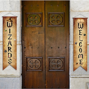 Wizards Welcome Hanging Banner, Wizard Party Decorations, Wizard Party Backdrop, Wizard Party Porch Sign Banner, Magic Party Banner
