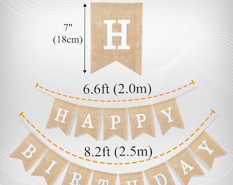 Happy Birthday Wimpelkette Aus Jute – Partydekoration Für Babyparty, Fotorequisite
