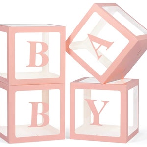 Scatole per palloncini trasparenti, Scatole per baby shower, Scatole trasparenti per decorazioni per baby shower, Sfondo per baby shower, Addio al nubilato