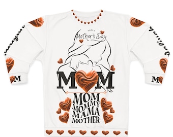 Mothers Day  Heart Mom Sweatshirt - Personalized Orange Tribute