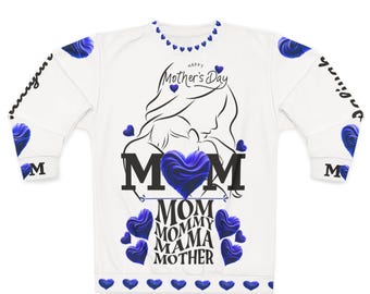 Sudadera con corazón para el Día de la Madre - Homenaje personalizado en azul marino