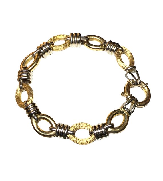 18k Two-tone gold link bracelet - image 4