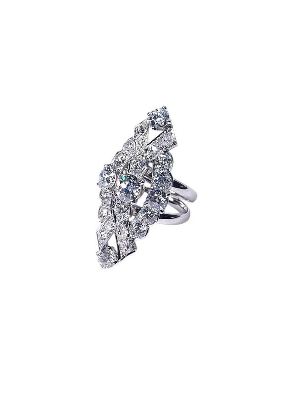 Vintage 5 carat Marquise shaped diamond ring