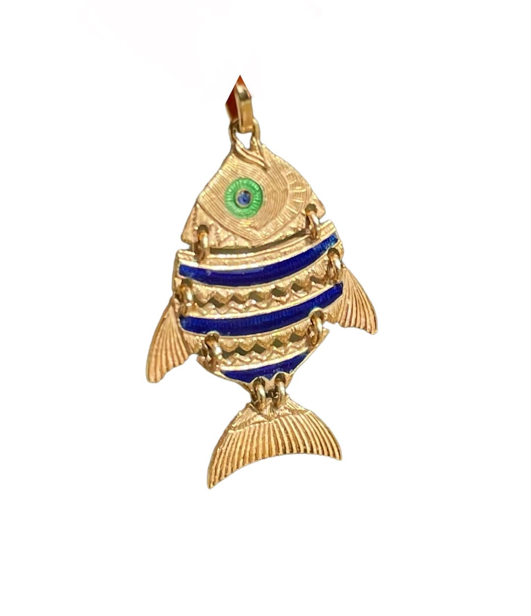 18k Gold Fish Charm Etsy