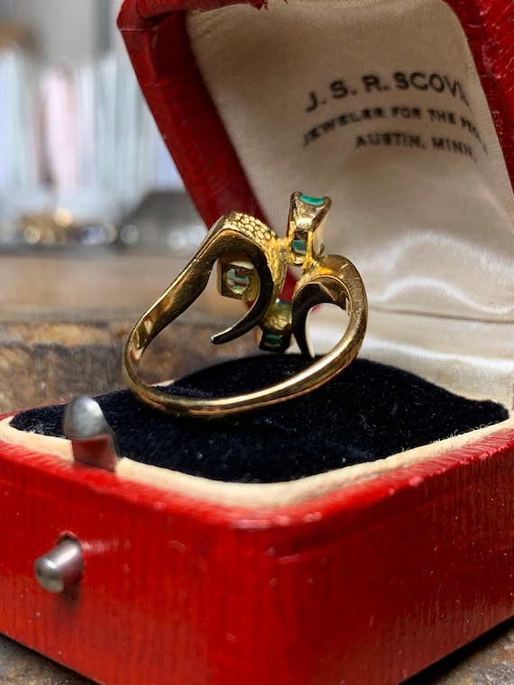 3 Stone Emerald Ring - image 6