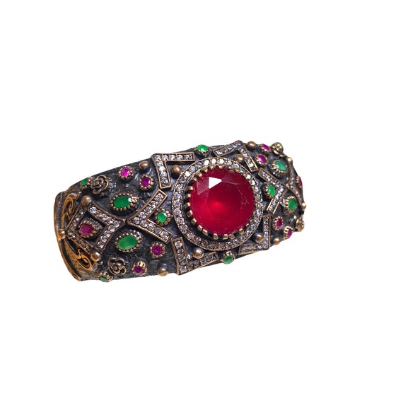 Indian Ruby Cuff Bracelet - image 1