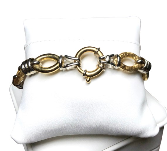 18k Two-tone gold link bracelet - image 3