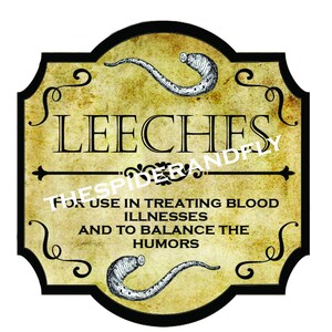 Apothecary Leeches Label Digital Download 2 sizes PNG JPEG Halloween Decor Sublimation