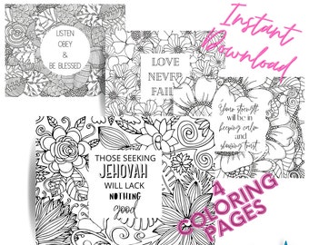 Adults Teens Kids Coloring Pages . JW . JW Scripture . Digital Download . Instant Download