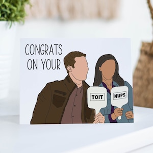 Toit Nups Brooklyn 99 card, Jake Peralta and Amy Santiago Card, Congratulations, Funny Engagement Card, Wedding Card, Nuptials
