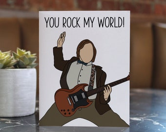 School of Rock Card - You Rock My World, Nostalgic Card, Friendship card, encouraging card, jack black, guitar card