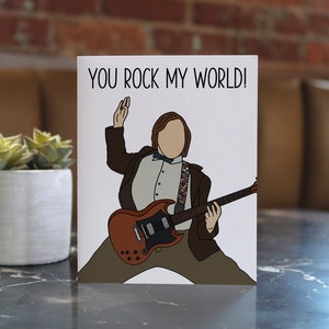 School of Rock Card - You Rock My World, Nostalgic Card, Friendship card, encouraging card, jack black, guitar card