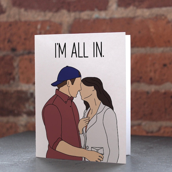 I'm All In card - GG Lorelai and Luke, anniversary card, gift, luke's, luke danes, lorelai, lorelei, couples goals