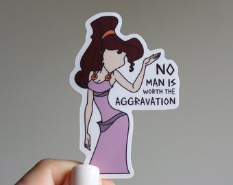 Megara Sticker: Sassy Feminist Hercules Meg, Waterproof Matte