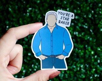 Star Baker Sticker - Paul Hollywood decal, laptop sticker great British baking show bake off