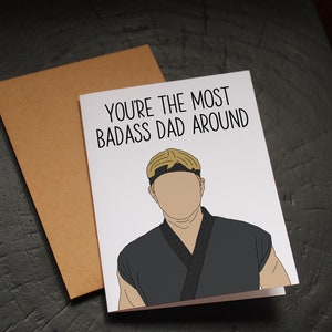 Cobra Kai FATHER&#39;S DAY Card- Johnny Lawrence, Dad Card, Strike Hard, No Mercy, Karate Kid cobra kai dad