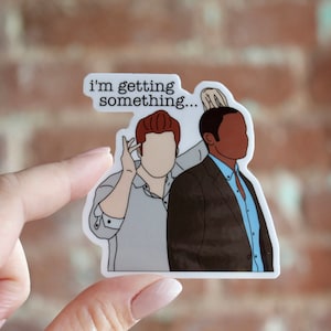 Psych Sticker, Waterproof Weatherproof sticker glossy hand drawn, i&#39;m getting something, shawn and gus, shawn spencer, psych tv show