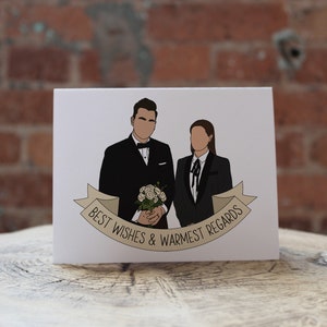 Best Wishes, Warmest Regards Card - David Rose and Stevie, Rosebudd Motel, Schitt&#39;s Creek Card, Wedding Card, Birthday Card, funny card