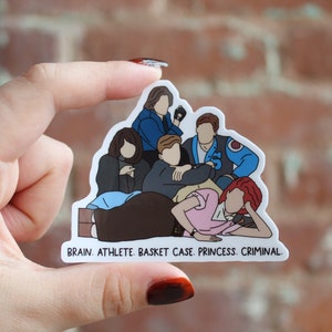 Breakfast Club Sticker - Waterproof  sticker, glossy, handmade, brain, athlete, basket case, princess, criminal, john hughes movie sticker