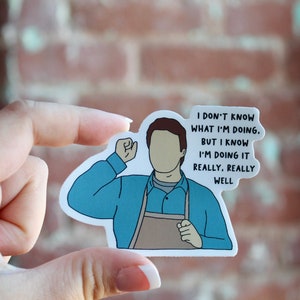 Andy Dwyer Sticker - Parks and Rec Sticker, Waterproof Weatherproof sticker, MATTE, hand drawn, don&#39;t know what i&#39;m doing, funny sticker