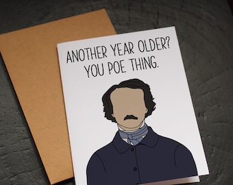 Poe Birthday Card: Funny Literary Card for Bookworms