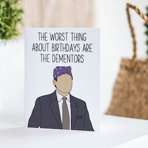 Prison Mike Birthday Card - The Office Card, Michael Scott Card, Greeting Card, Worst Thing was the Dementors, The Office Birthday