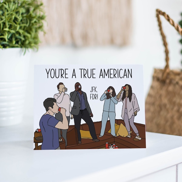 You're a True American Card - New Girl Card, thank you card, birthday card, graduation card, anniversary card