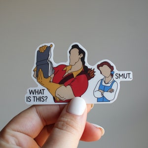 Belle Bookworm Smut Sticker - Beauty and the Beast, BookTok, Spicy Reading, Waterproof sticker, belle and gaston