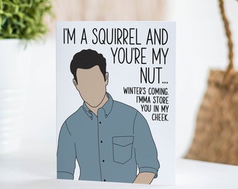 Schmidt SQUIRREL Card New Girl Anniversary Card Nick and - Etsy
