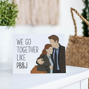 Pam and Jim Card - The Office Card, We Go Together Like PB&J, Greeting Card, jim halpert, pam beesly, jim and pam, anniversary card