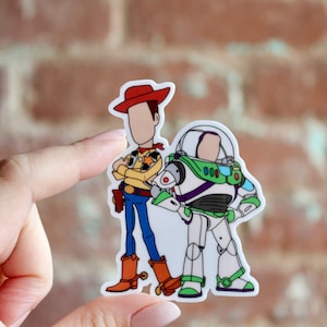 Toy Story Sticker, Waterproof Weatherproof sticker, glossy, hand drawn, woody and buzz, buzz lightyear, pixar, disney