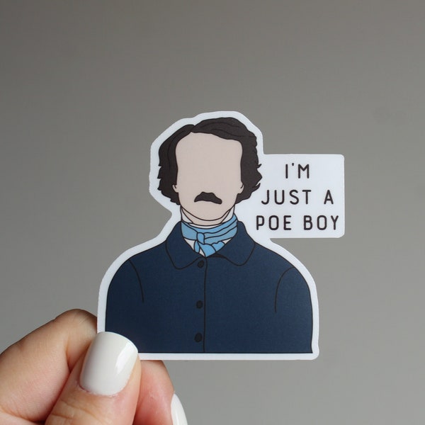 Edgar Allan Poe Boy Sticker - english literature sticker, kindle sticker, english teacher, english classroom, laptop sticker, raven, queen