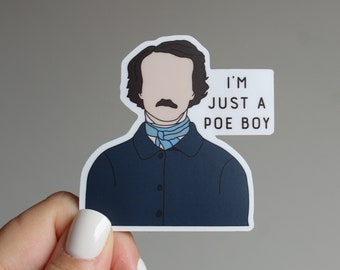 Edgar Allan Poe Sticker: "Poe Boy" Waterproof Vinyl Decal