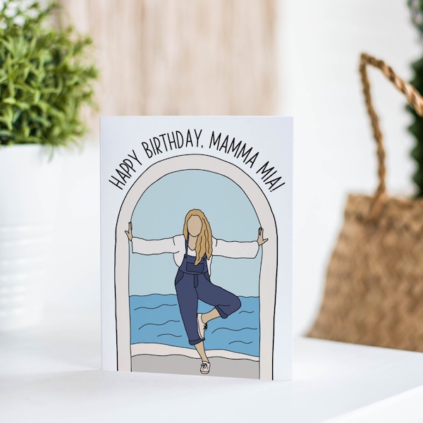 Mamma Mia BIRTHDAY Card - Mamma Mia musical, mom birthday greeting card, greece, dancing queen, mother birthday, mama birthday