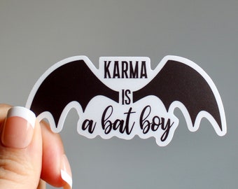 Karma is a Bat Boy Sticker: ACOTAR x Taylor Swift, Waterproof Vinyl