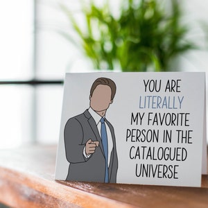Chris Traeger Literally Card - Anniversary Card, Relationship Card, Parks and Rec You're My Favorite Person, Best Friend Card, Birthday Card