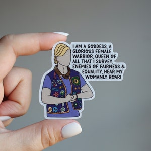 Glorious Female Goddess Sticker - Leslie Knope Parks and Rec Sticker, Waterproof Weatherproof sticker MATTE, hand drawn leslie knope sticker