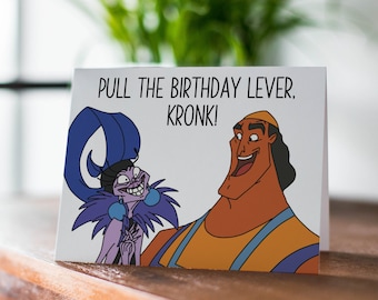 Emperor's New Groove Birthday Card: Pull the Lever, Kronk!