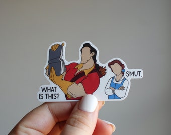 Belle Bookworm Smut Sticker - Beauty and the Beast, BookTok, Spicy Reading, Waterproof sticker, belle and gaston