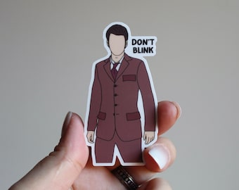 David Tennant Doctor Who Sticker: Don't Blink - Waterproof Matte