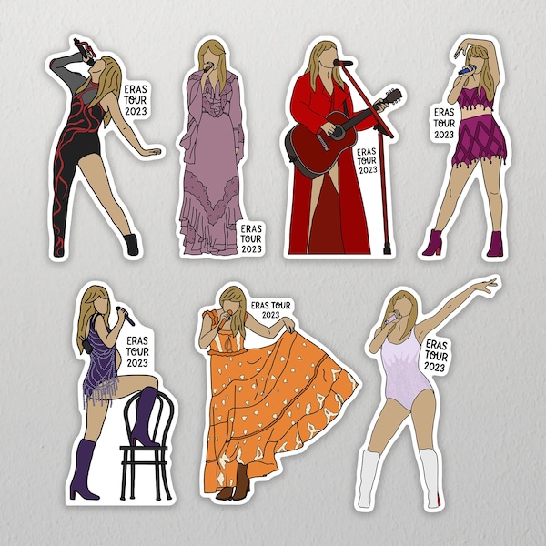 Eras Tour Stickers - Taylor Swift stickers, waterproof matte stickers, tour memorabilia stickers, taylor swift concert