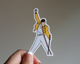 Freddy Mercury Sticker - matte sticker, Waterproof Weatherproof sticker, queen sticker, bohemian rhapsody sticker, musician sticker, music