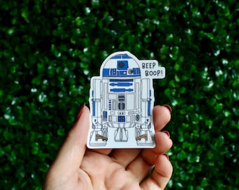 R2D2 Sticker: Waterproof Decal, Star Wars sticker, beep boop, holographic sticker